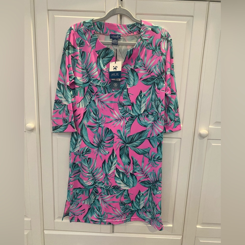 Caribbean Joe UPF 50V-Neck Signature Dress - Size Medium - New with tags